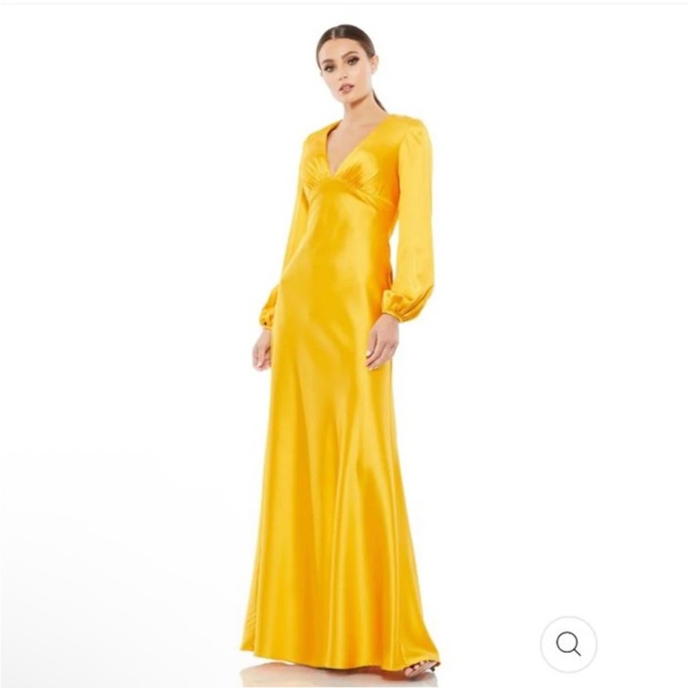 Mac Duggal CHARMEUSE EMPIRE‎ WAIST BLOUSON SLEEVE GOWN, Size 6